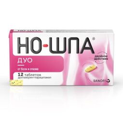 Но-шпа дуо таб. 40мг+500мг №12
