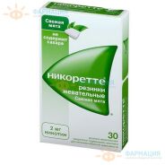 Никоретте жев резинка свежая мята 2мг №30